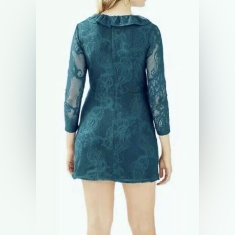 Lilly Pulitzer Tiki Wrap Ruffle Romper Sz XS Inky Teal Lace Long Sleeve NWT $198 - Picture 10 of 10